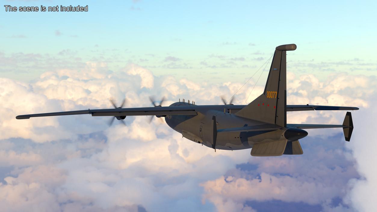 Military Turboprop Transport Aircraft Rigged 3D model