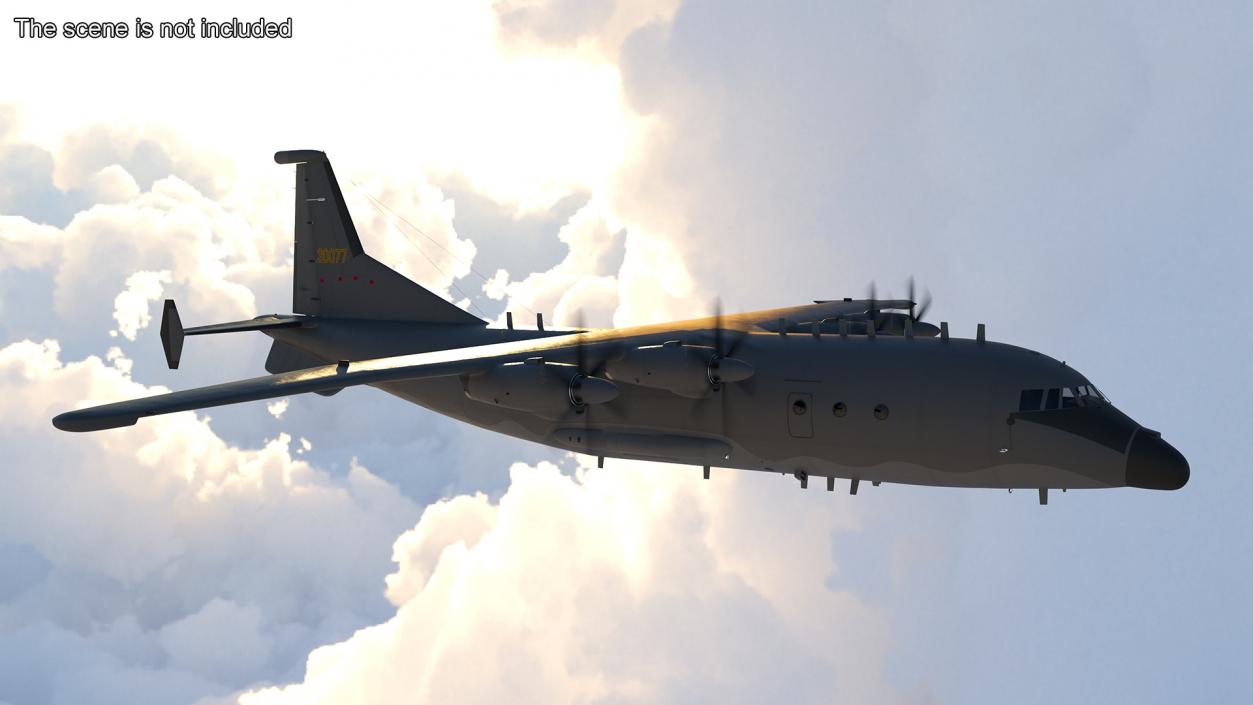 Military Turboprop Transport Aircraft Rigged 3D model