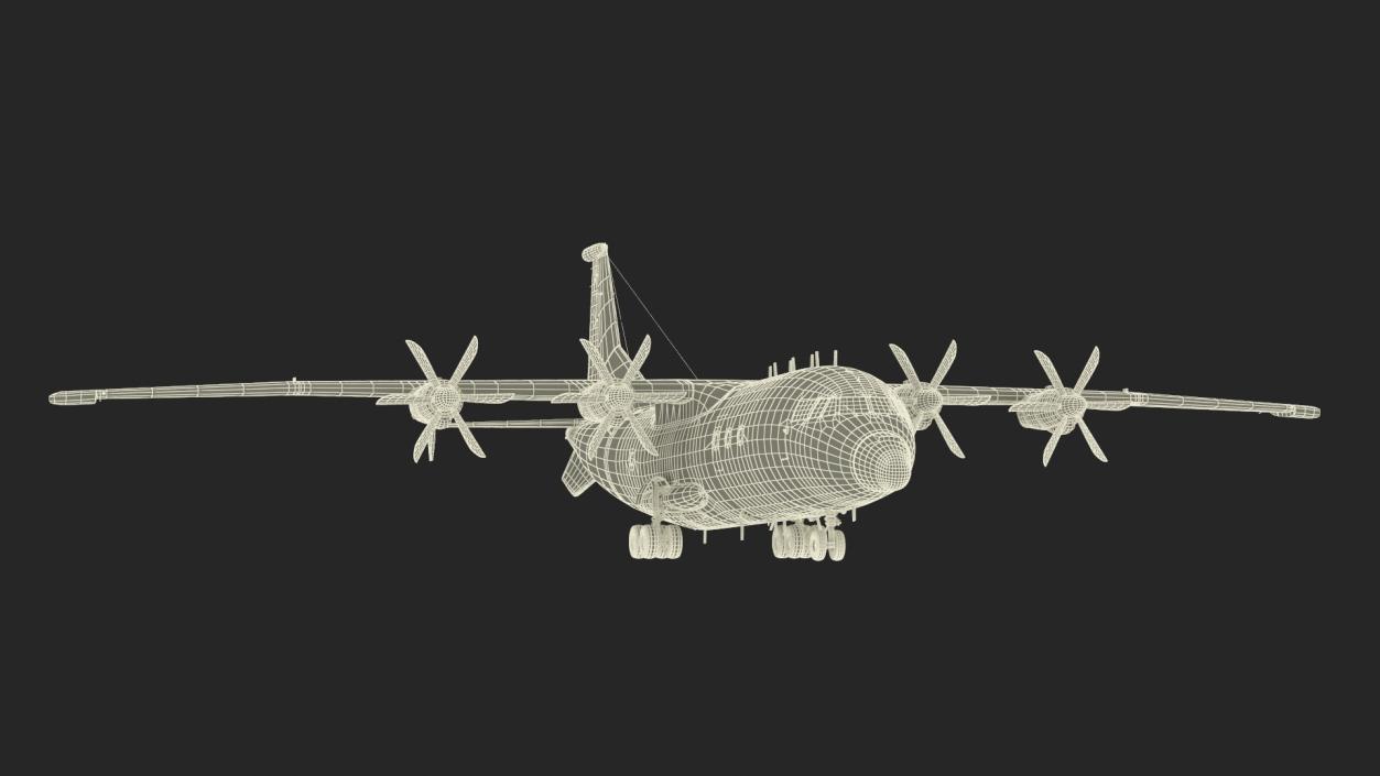 Military Turboprop Transport Aircraft Rigged 3D model