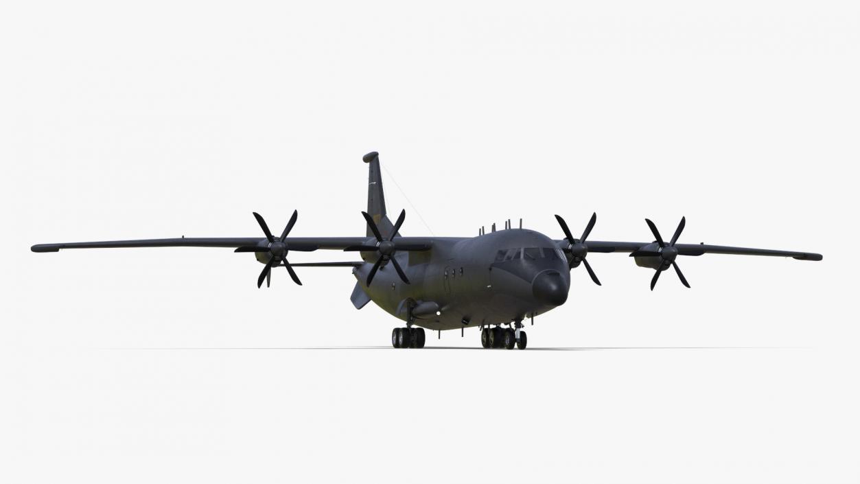 Military Turboprop Transport Aircraft Rigged 3D model