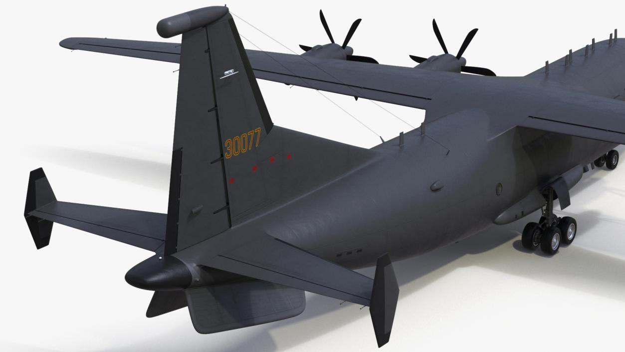 Military Turboprop Transport Aircraft Rigged 3D model