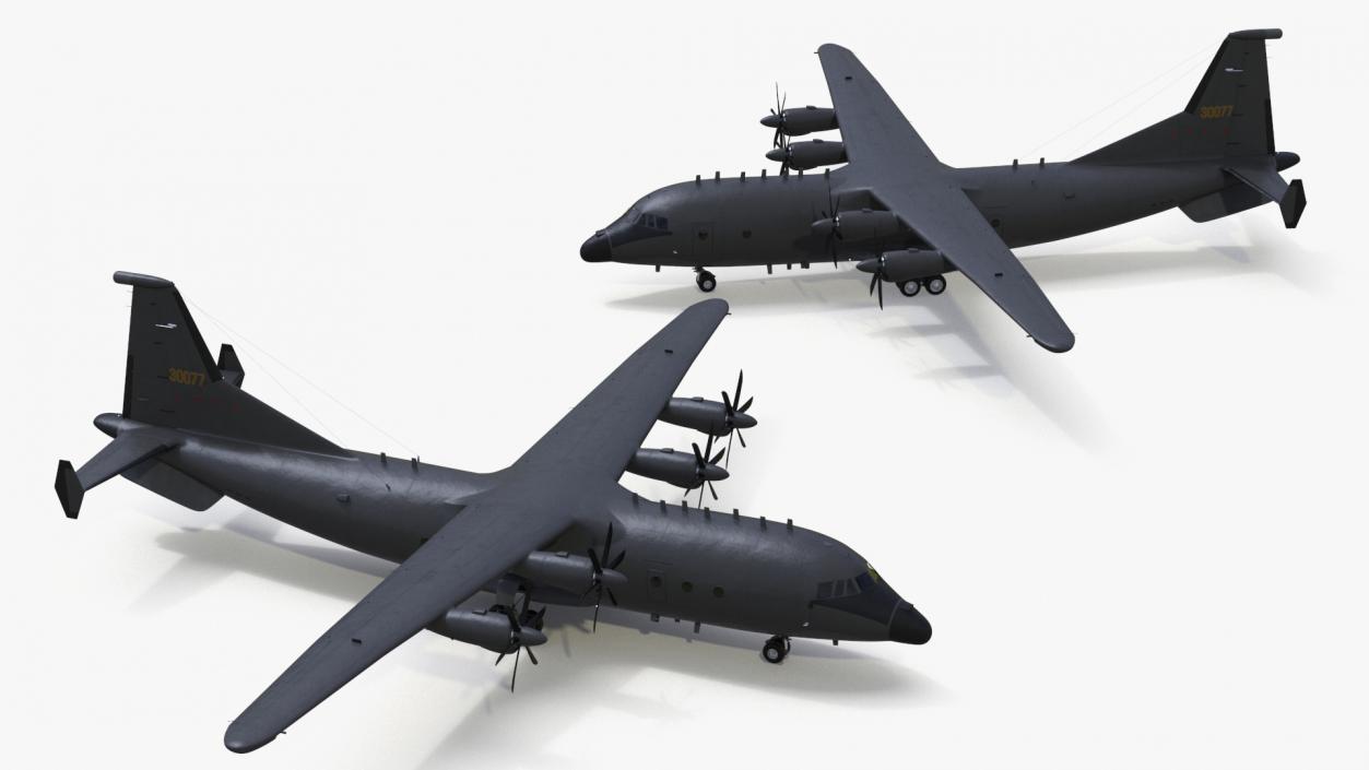 Military Turboprop Transport Aircraft Rigged 3D model