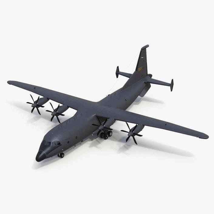 Military Turboprop Transport Aircraft Rigged 3D model