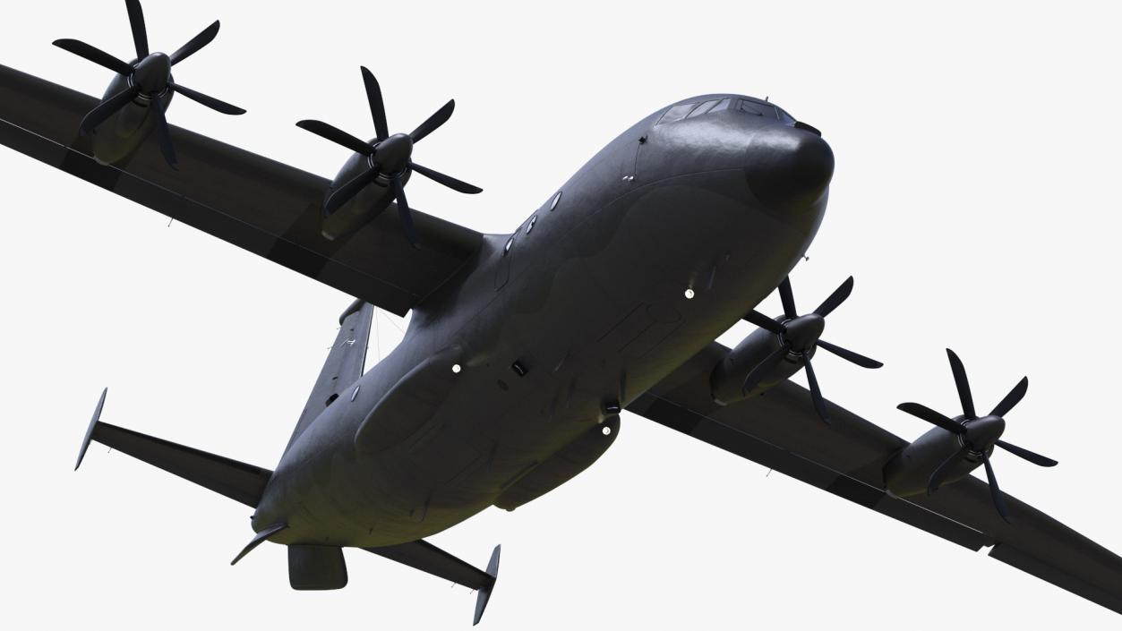 Military Turboprop Transport Aircraft Rigged 3D model