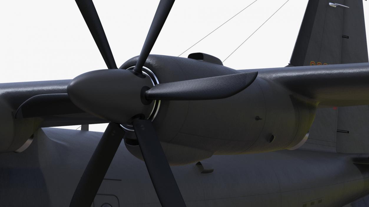 Military Turboprop Transport Aircraft Rigged 3D model