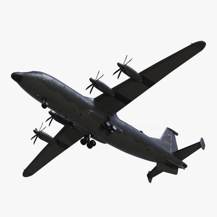 Military Turboprop Transport Aircraft Rigged 3D model