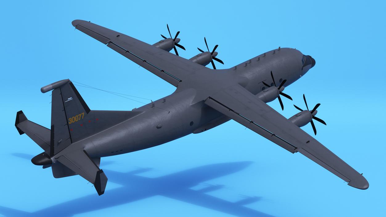 Military Turboprop Transport Aircraft Rigged 3D model