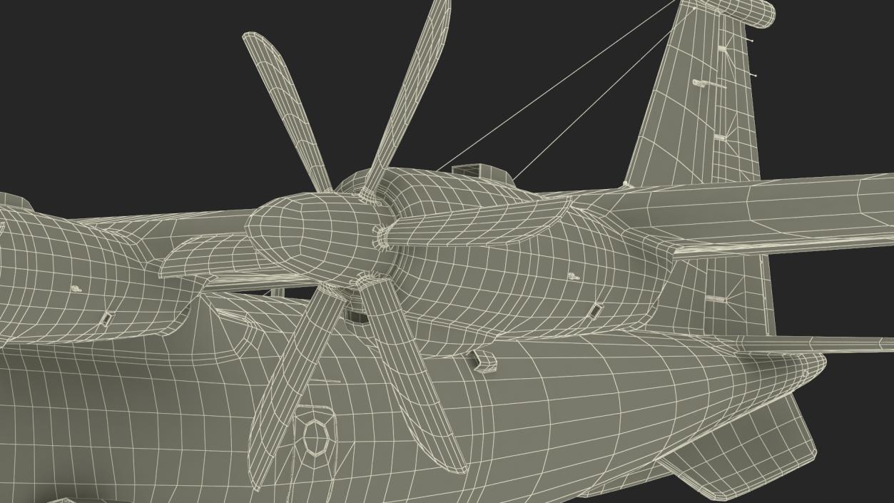 Military Turboprop Transport Aircraft Rigged 3D model