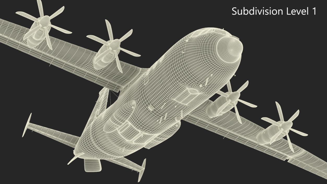 Military Turboprop Transport Aircraft Rigged 3D model