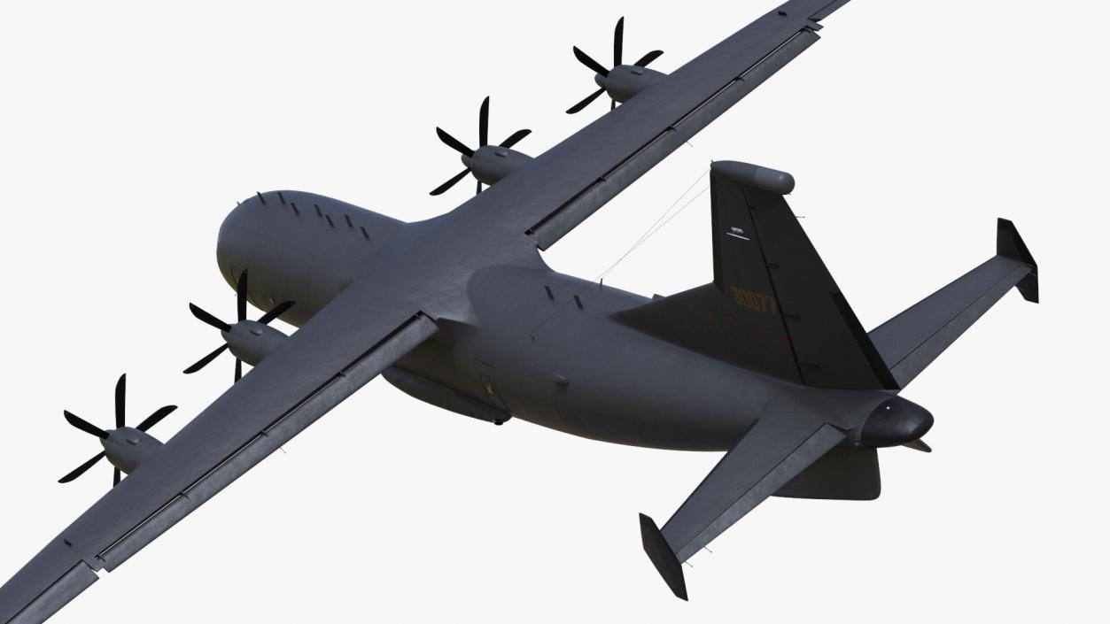 Military Turboprop Transport Aircraft Rigged 3D model