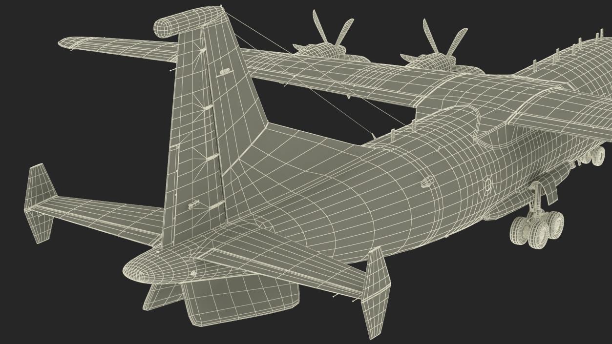 Military Turboprop Transport Aircraft Rigged 3D model