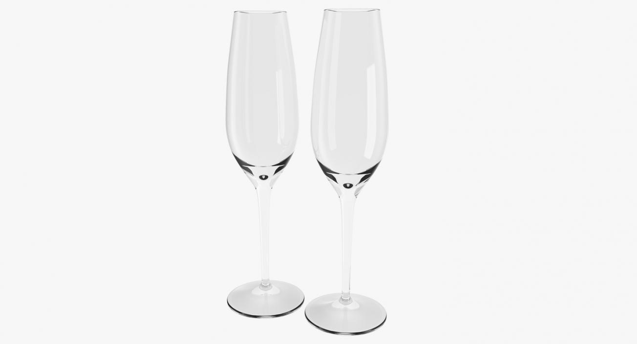 3D Champagne Flute Empty