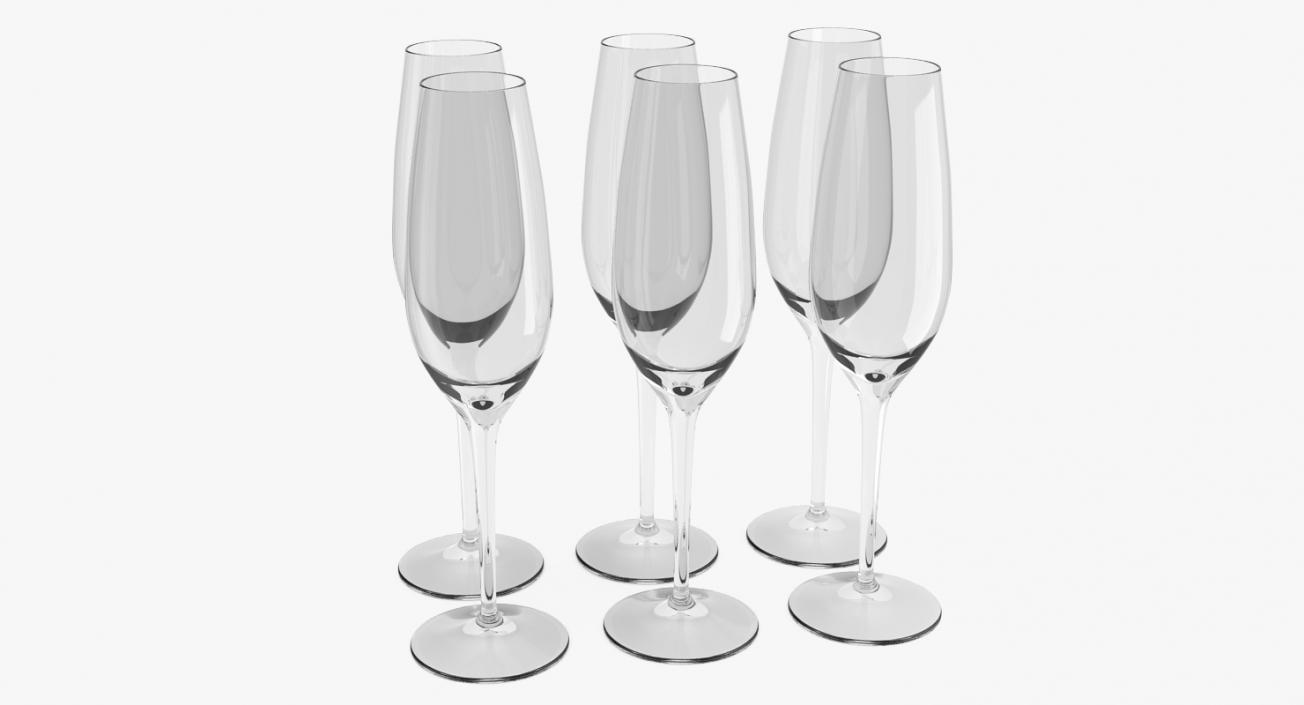 3D Champagne Flute Empty