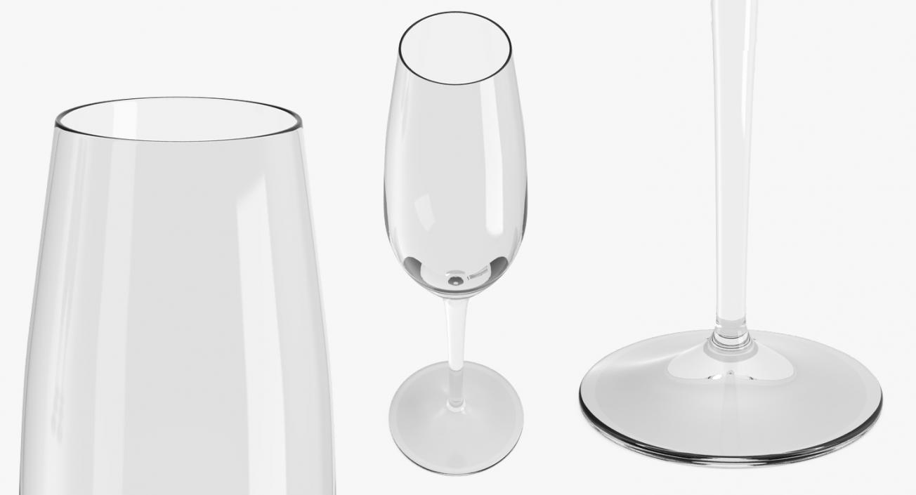 3D Champagne Flute Empty