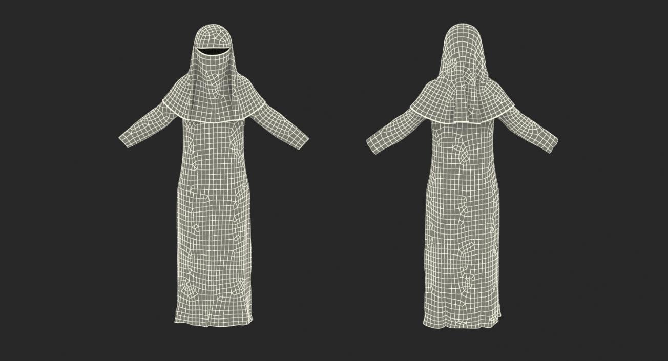 3D model Arabian Woman in Black Abaya Rigged