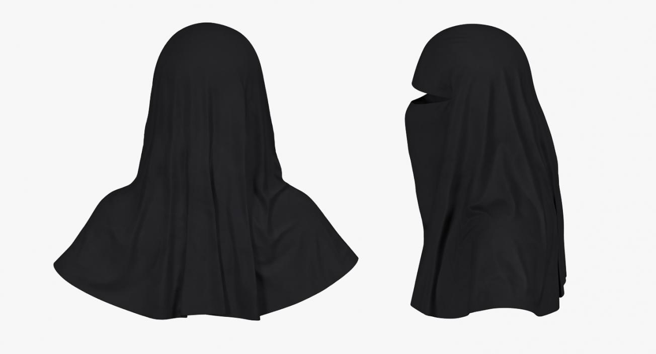 3D model Arabian Woman in Black Abaya Rigged