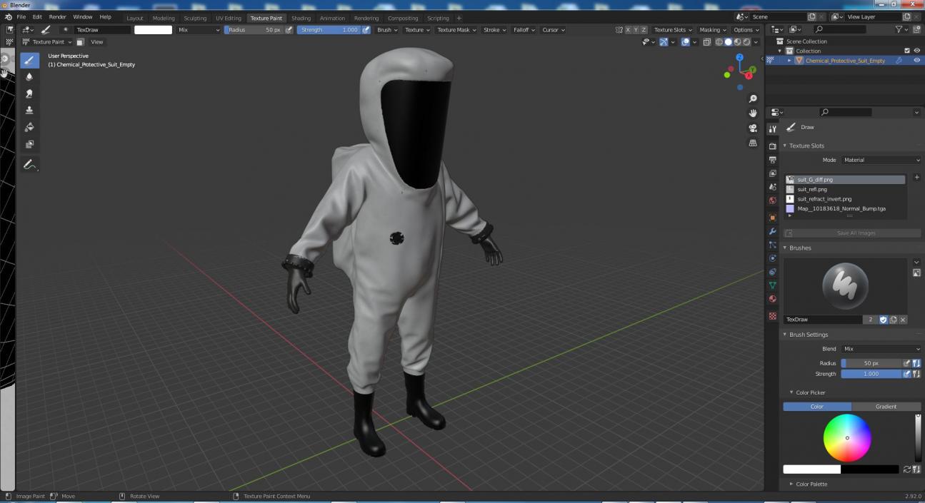 3D model Chemical Protective Suit Empty