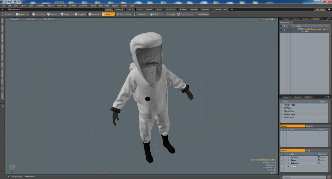 3D model Chemical Protective Suit Empty