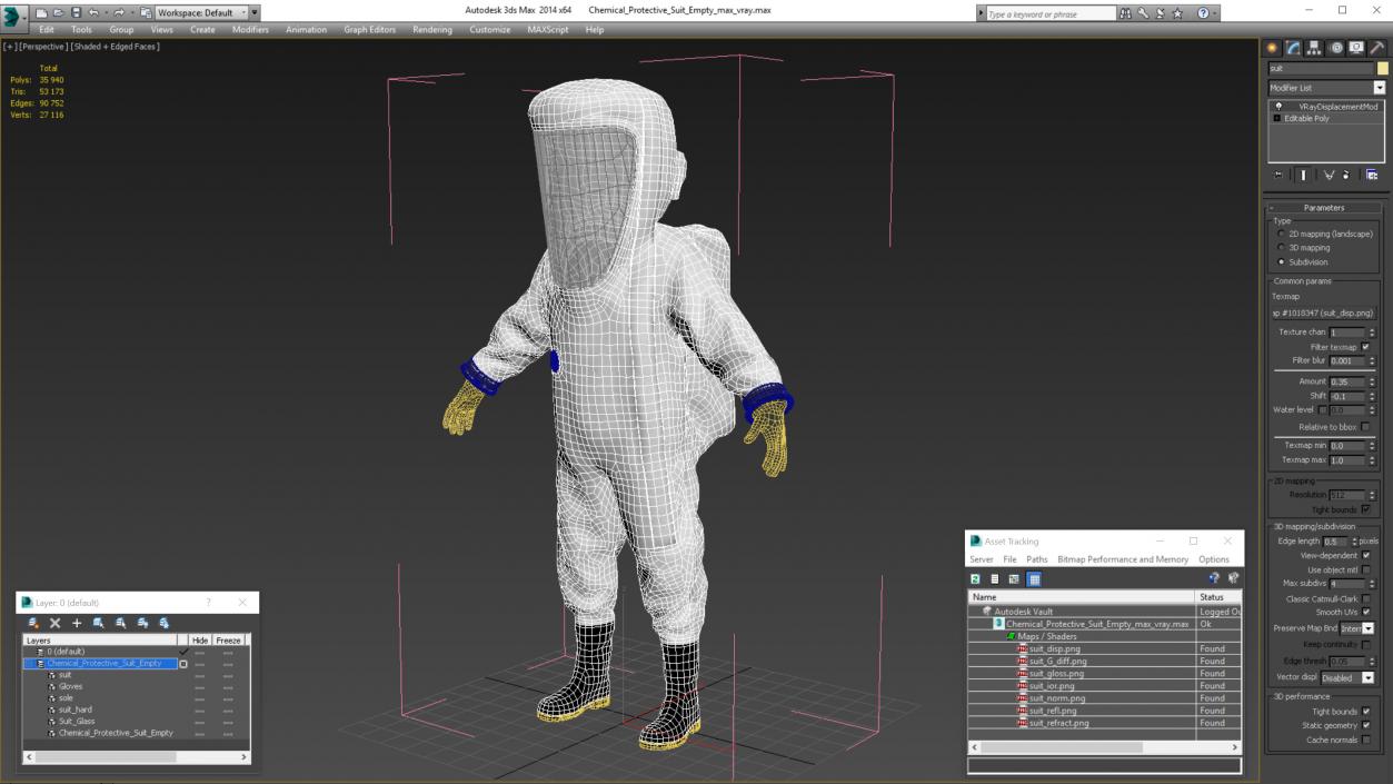 3D model Chemical Protective Suit Empty