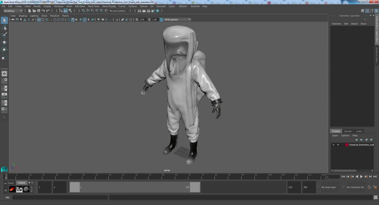 3D model Chemical Protective Suit Empty