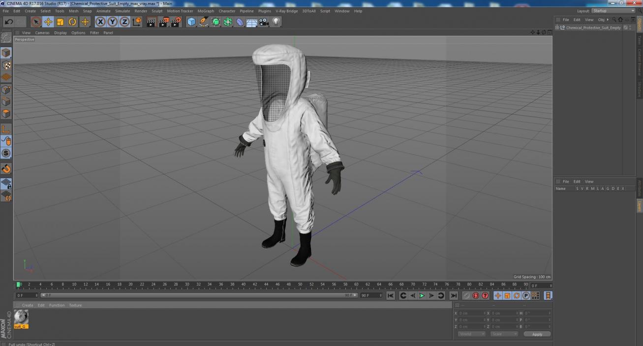 3D model Chemical Protective Suit Empty