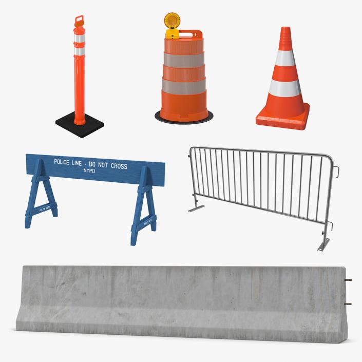 3D Road Barriers 3D Models Collection 3