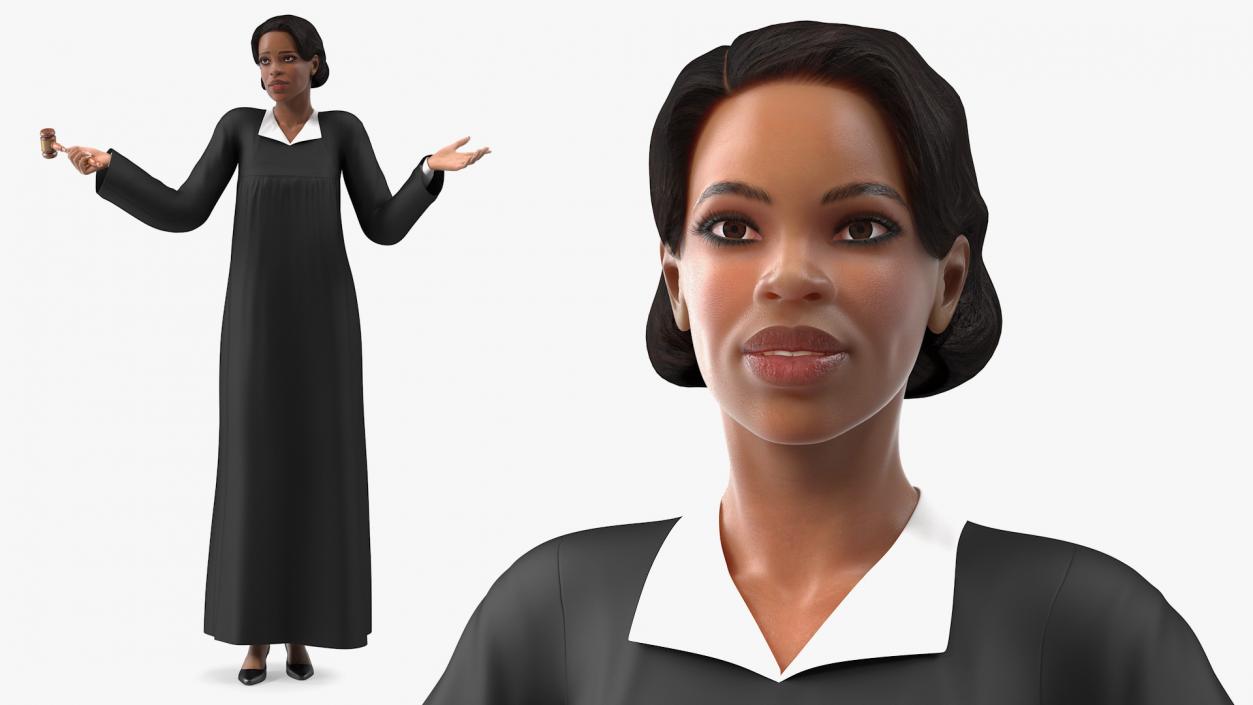 Light Skin Judge Woman Rigged 3D model