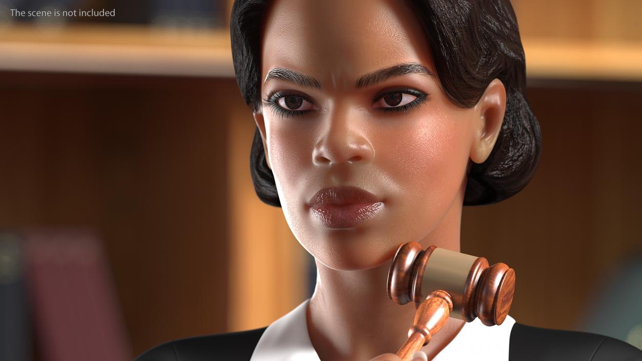 Light Skin Judge Woman Rigged 3D model