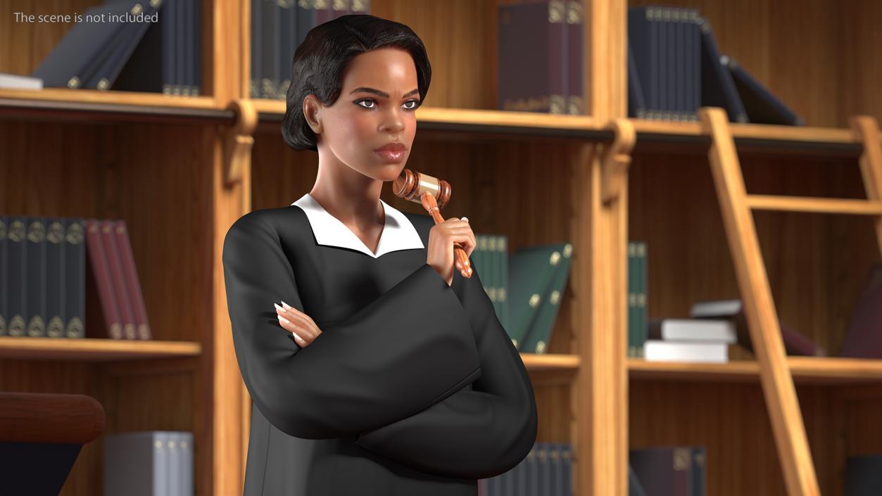 Light Skin Judge Woman Rigged 3D model