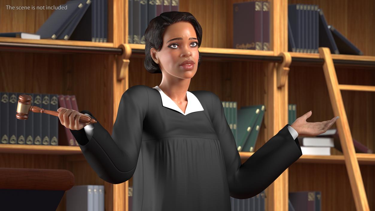 Light Skin Judge Woman Rigged 3D model