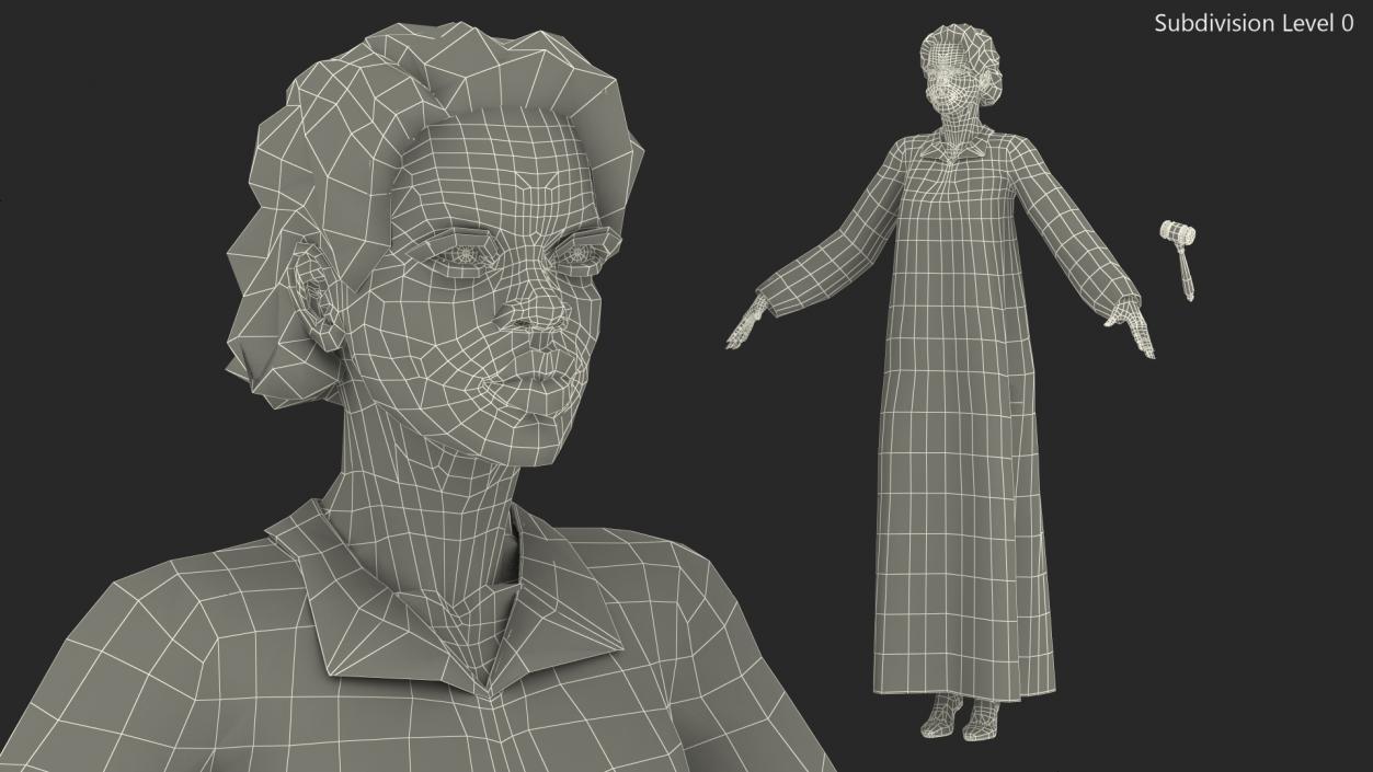 Light Skin Judge Woman Rigged 3D model