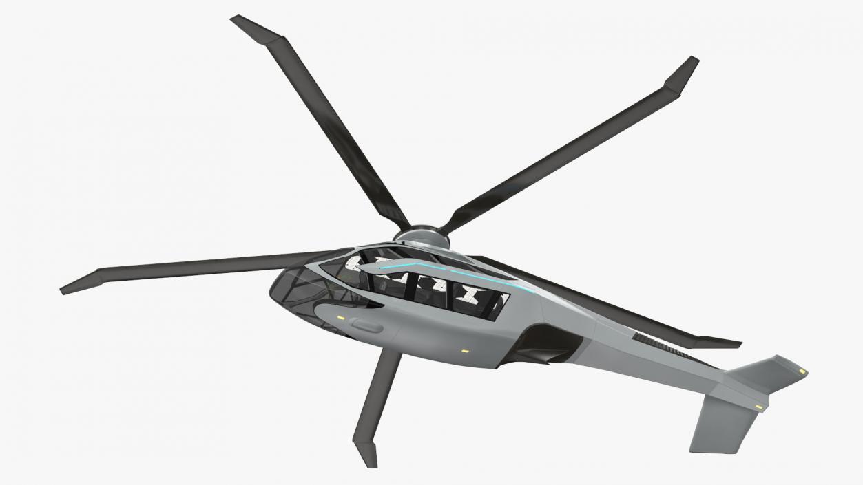 3D Futuristic Helicopter Concept Flight