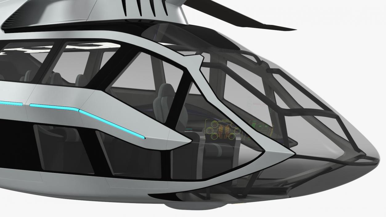 3D Futuristic Helicopter Concept Flight