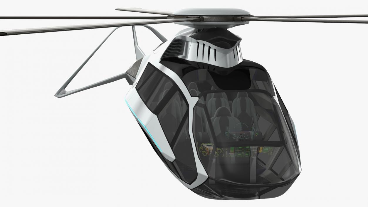 3D Futuristic Helicopter Concept Flight