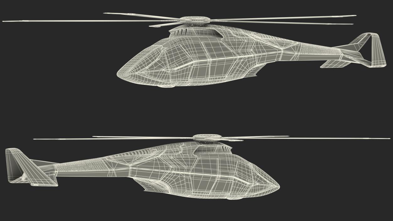 3D Futuristic Helicopter Concept Flight