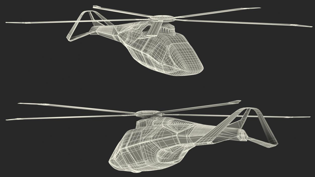 3D Futuristic Helicopter Concept Flight