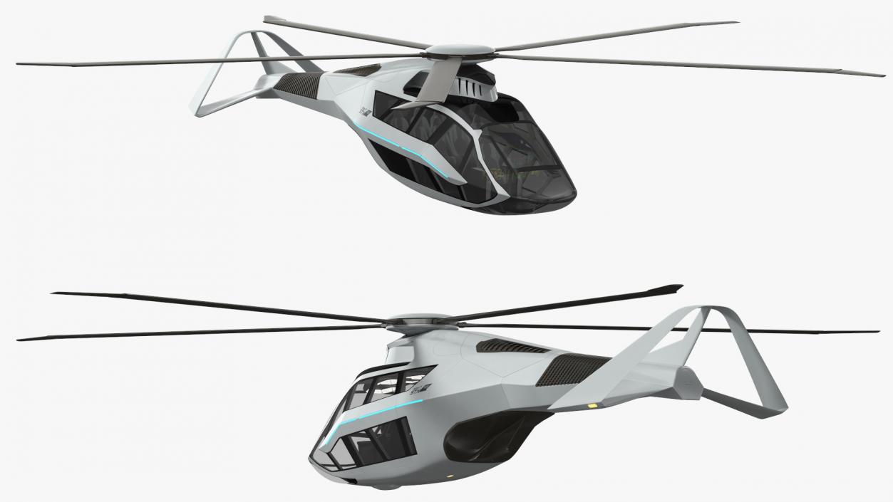 3D Futuristic Helicopter Concept Flight