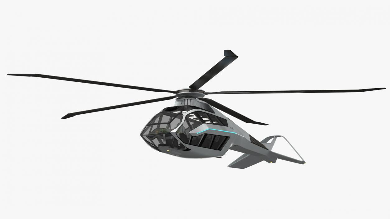 3D Futuristic Helicopter Concept Flight