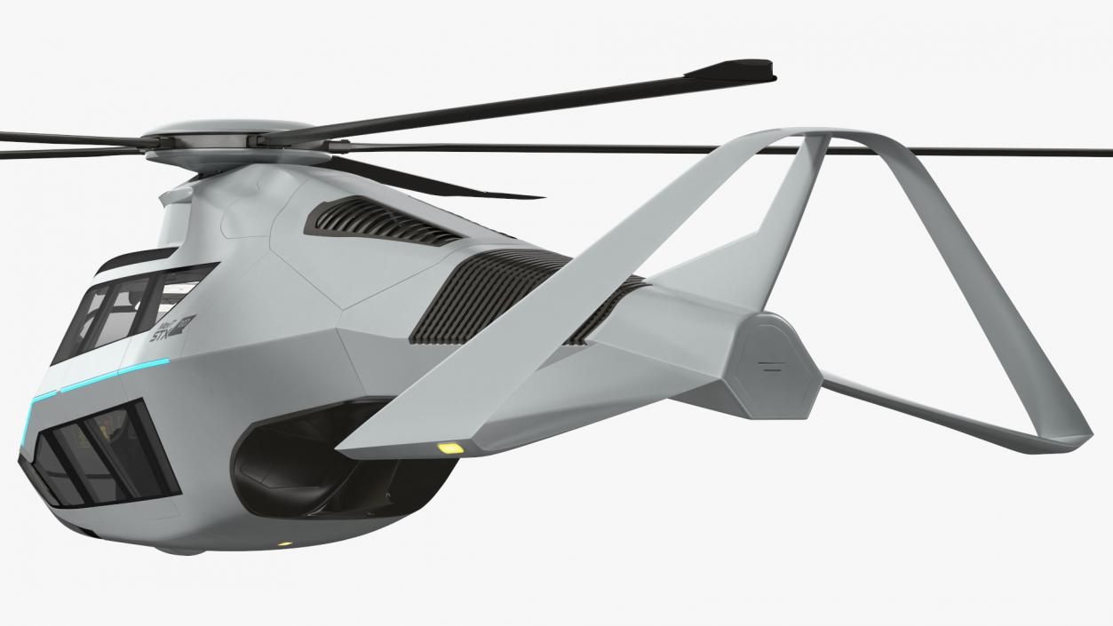 3D Futuristic Helicopter Concept Flight