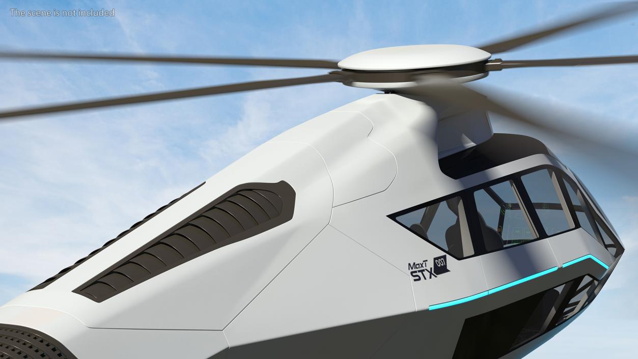 3D Futuristic Helicopter Concept Flight