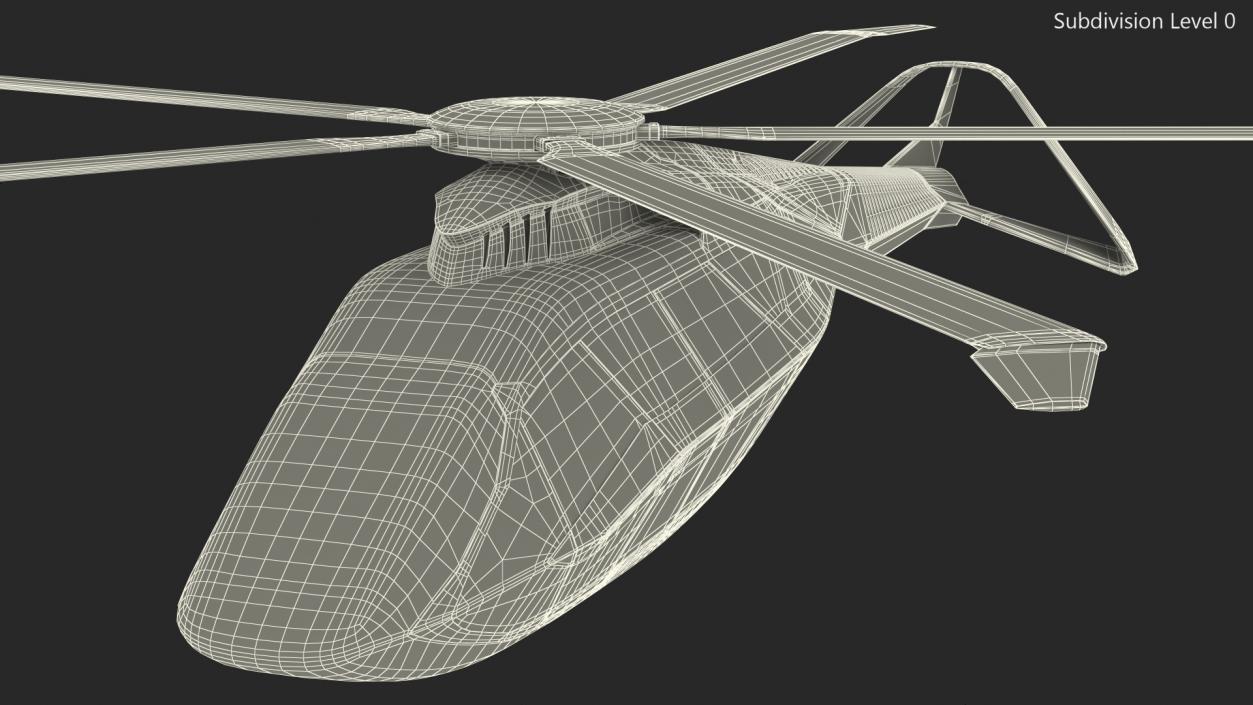 3D Futuristic Helicopter Concept Flight