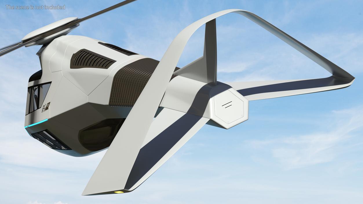 3D Futuristic Helicopter Concept Flight