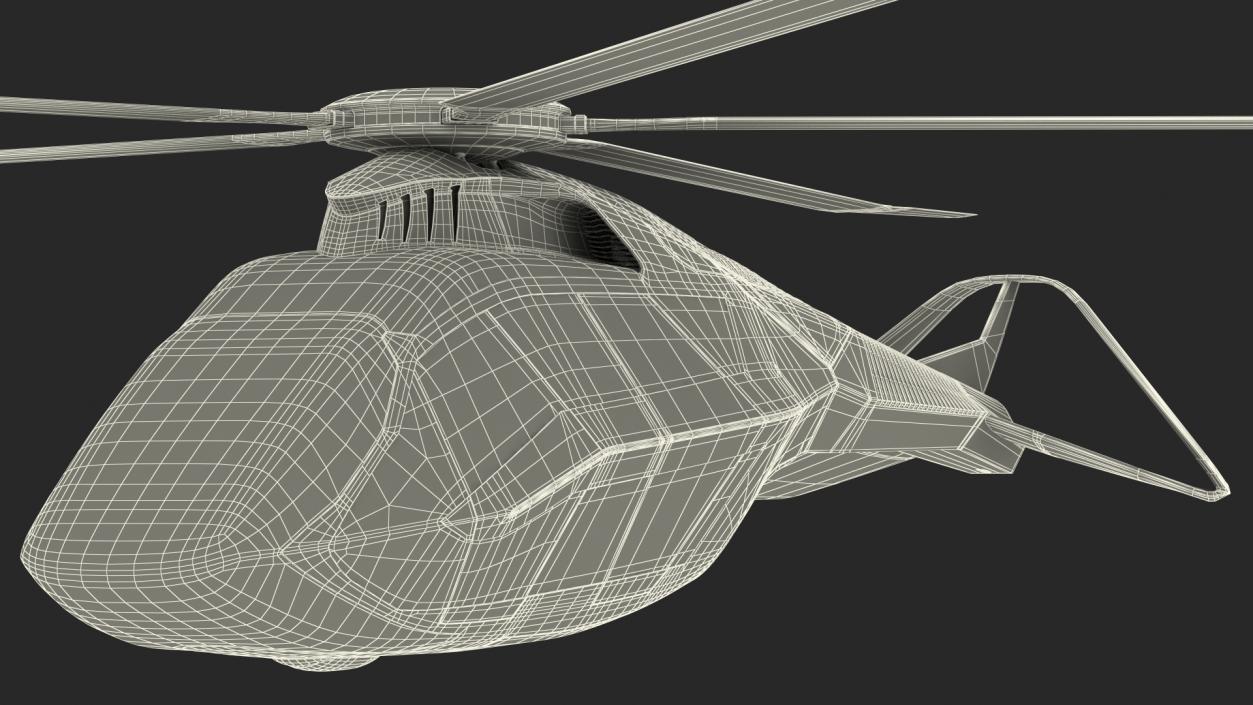 3D Futuristic Helicopter Concept Flight