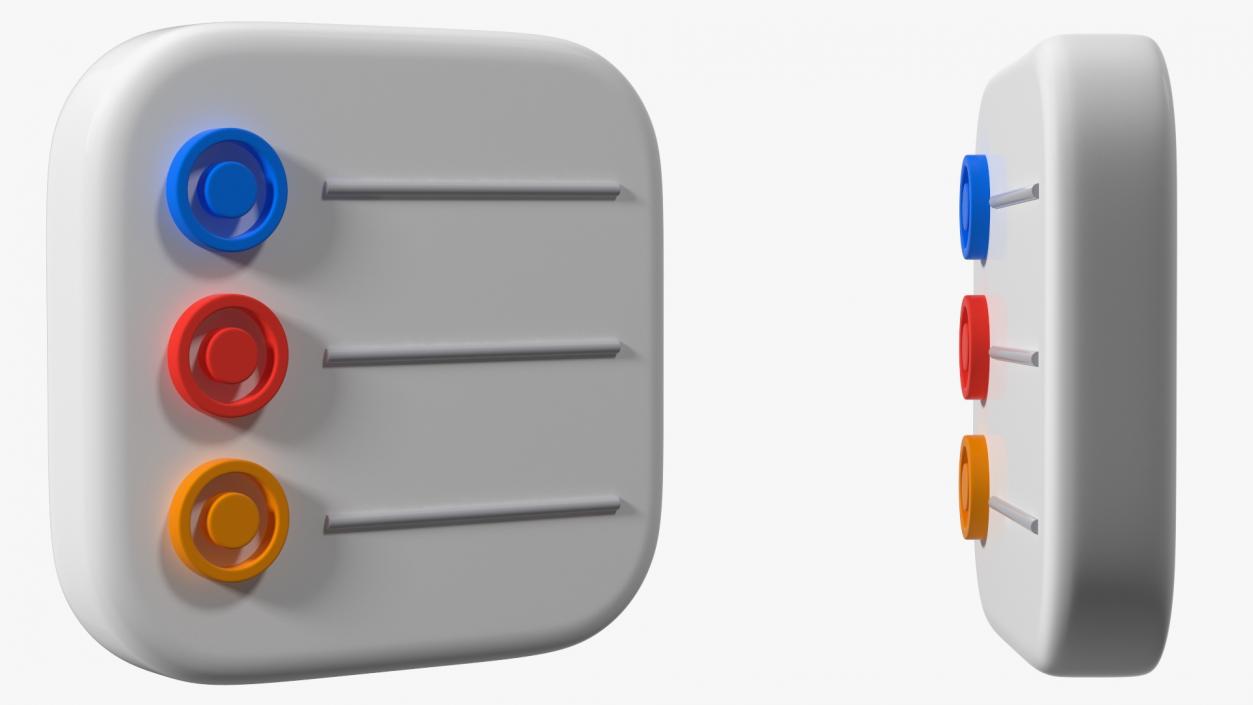 3D model iPhone iOS Reminders Icon