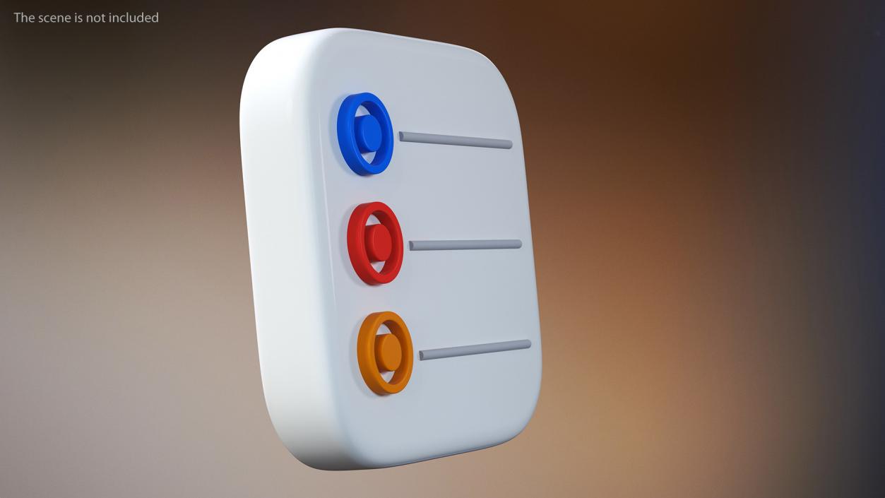 3D model iPhone iOS Reminders Icon