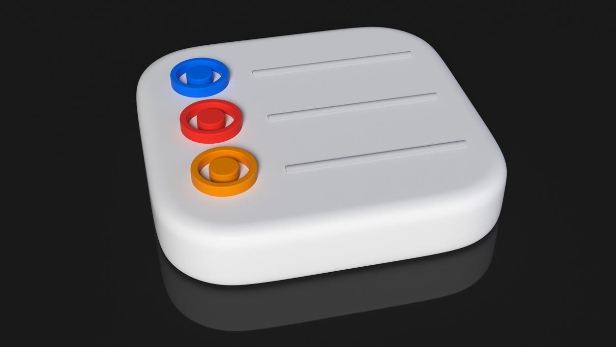 3D model iPhone iOS Reminders Icon