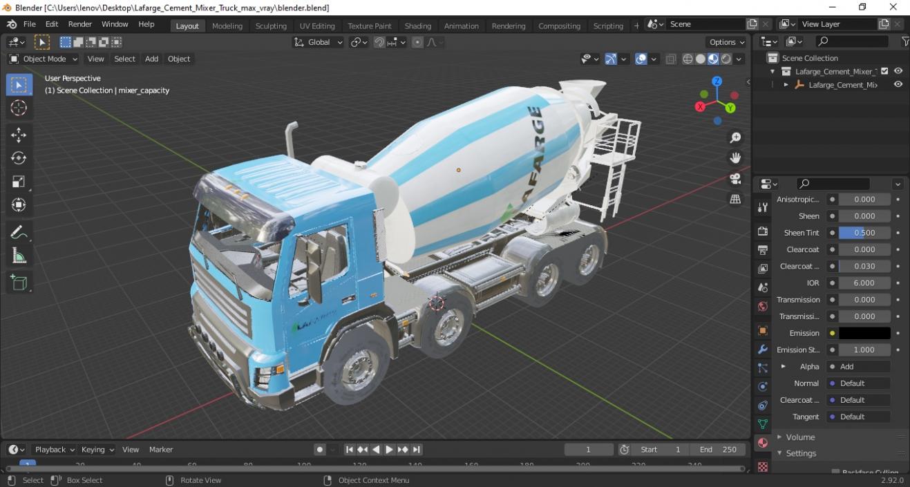 3D Lafarge Cement Mixer Truck