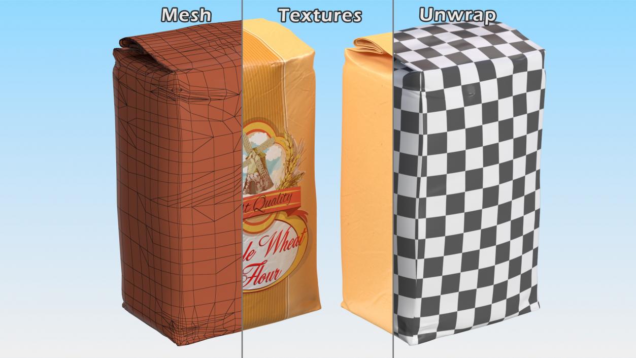 3D Wheat Flour Packages Collection