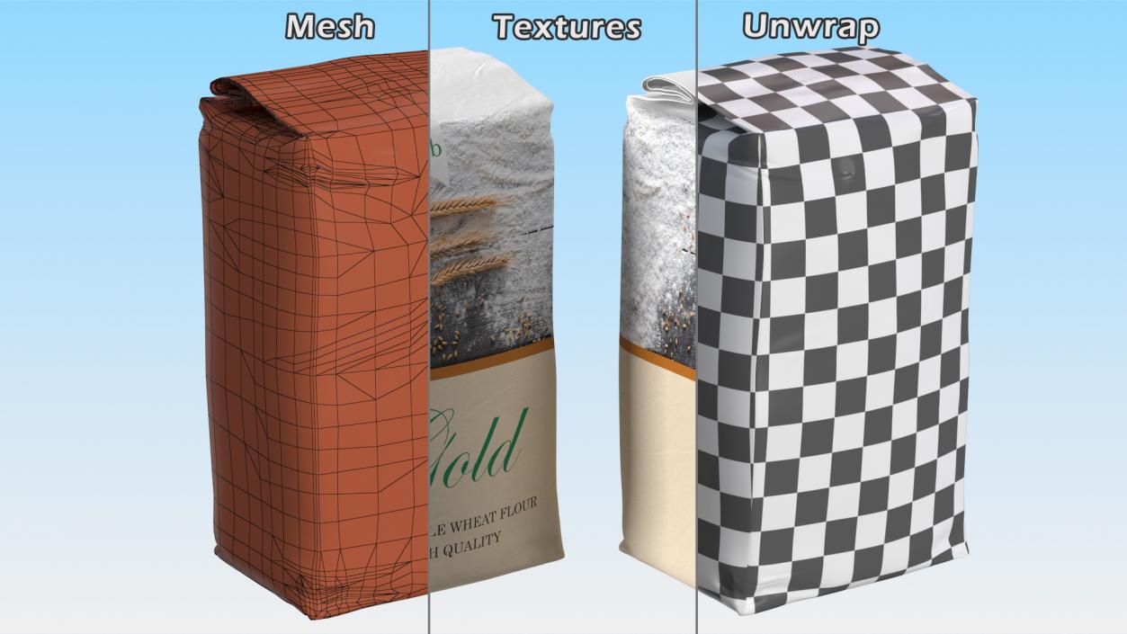 3D Wheat Flour Packages Collection