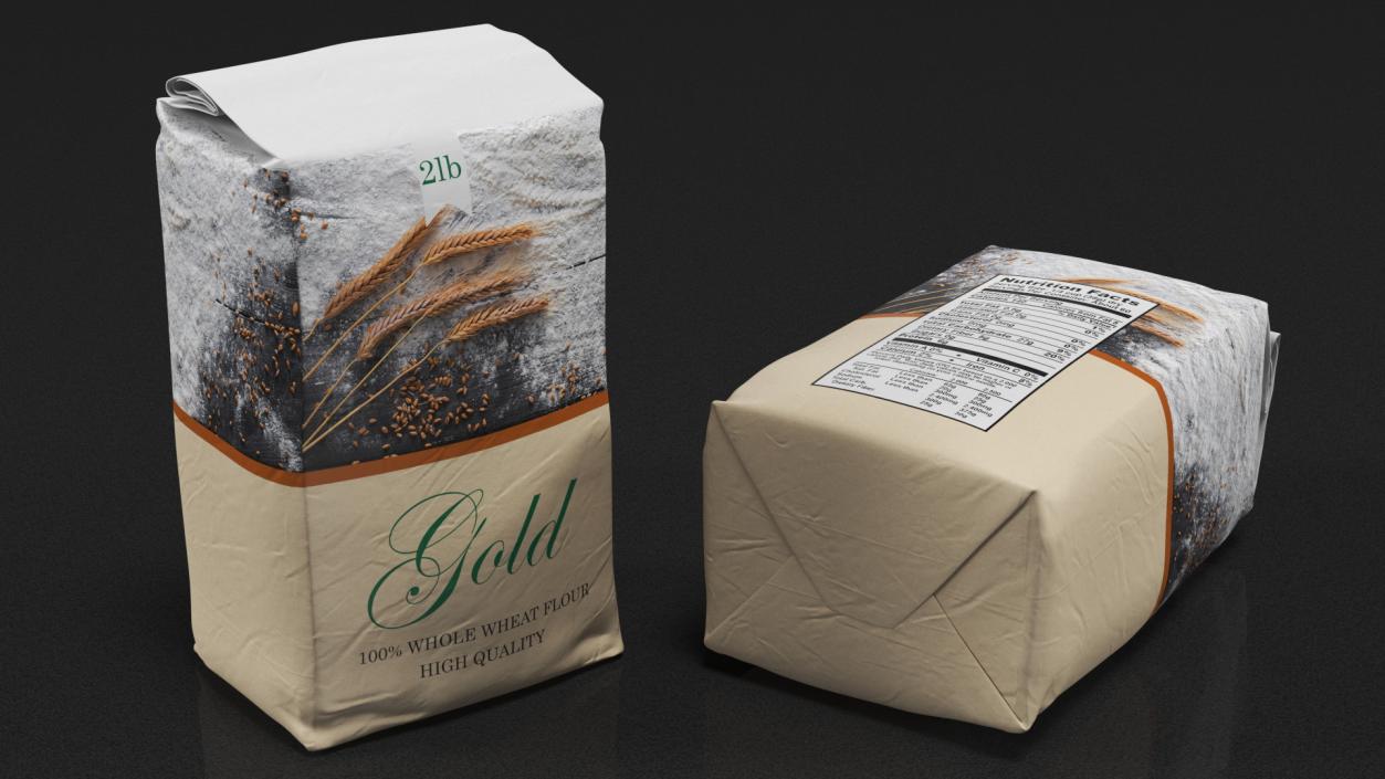 3D Wheat Flour Packages Collection